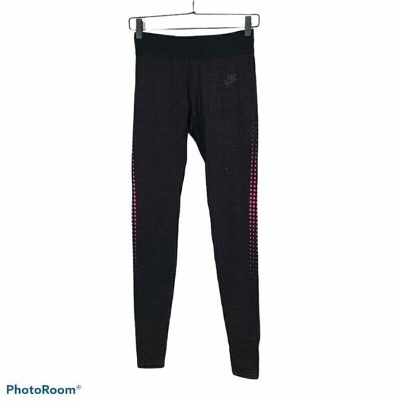 Nike Burnout Stirrup Leggings Black Pink small - Picture 1 of 10